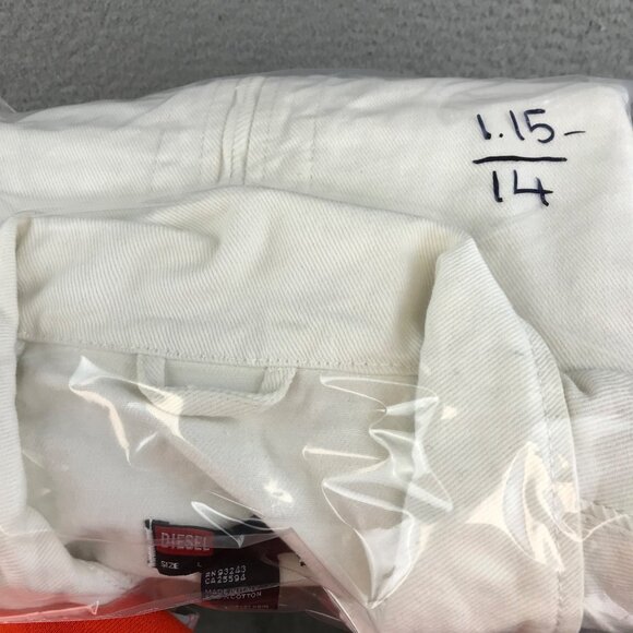 Men's Diesel Full Zip Bomber Jacket White Fraternity size L - Picture 15 of 15